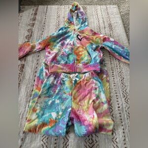 The Children’s Place Girls’ Colorful, Tie Dye, Two-Piece Hoodie & Matching Pants